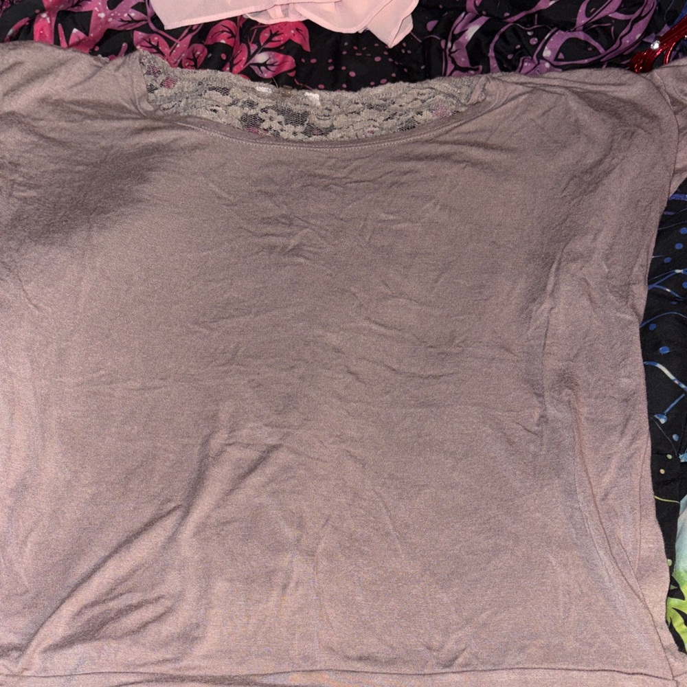 Jessica Simpson Purple Lace Trim Blouse